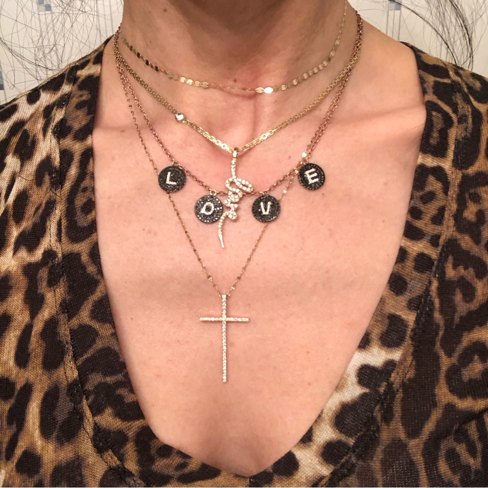 Bettina Javaheri black diamond rose gold love necklace RARE - Picture 5 of 16